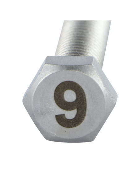 1 x Vis métaux Tête hexagonale TH 8X35 Inox A4 Gravure CHIFFRE 9
