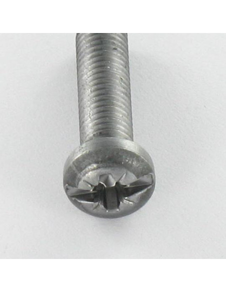 1 x Vis métaux Tête cylindrique TC POZI et fendu M5X20 Acier brut