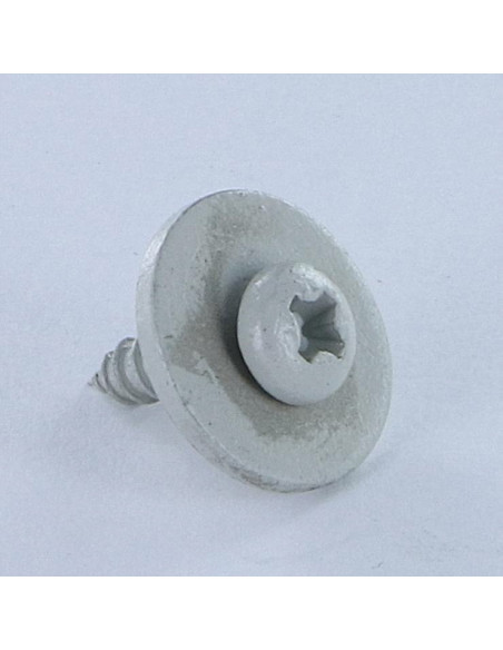 1 x Vis tôle tête cylindrique bombée large Pozi 3.5X13 à Rondelle Acier zingué RAL7035 gris clair