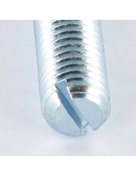 1 x Vis métaux Sans tête Fendue M6X10 Bout plat Acier zingué