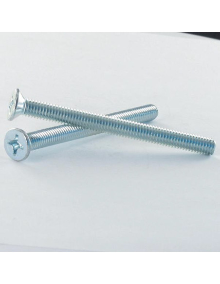 1 x Vis métaux Tête fraisée Phillips n° 3 M6X16 Acier zingué
