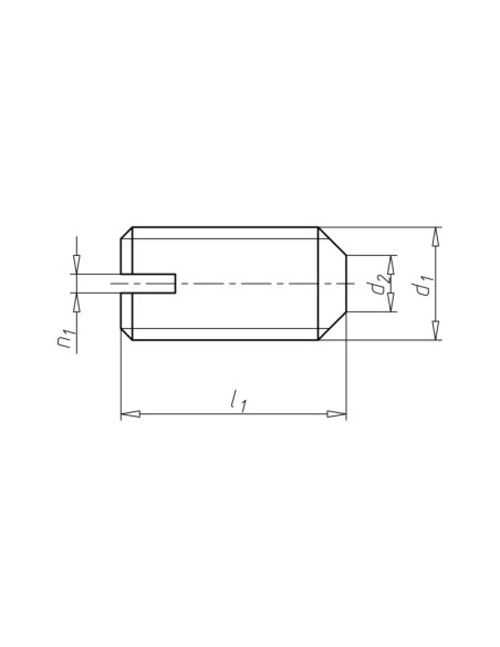 1 x Vis métaux Sans tête Fendue Bout cuvette Inox A2 M8X16