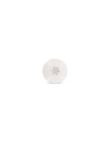 1 x Vis de facade TORX T20 4.8X32 Diamètre de tête: 12.3 Inox A2 RAL1013 blanc perle