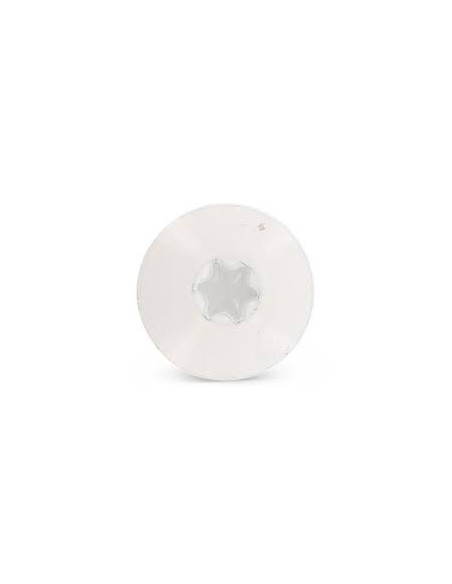 1 x Vis de facade TORX T20 4.8X32 Diamètre de tête: 12.3 Inox A2 RAL9001 blanc creme