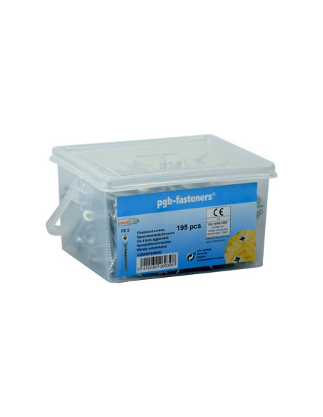 1 x Seau de 160 Vis bois agglo 5X70 Tête fraisée Pozi N°2 Acier zingué