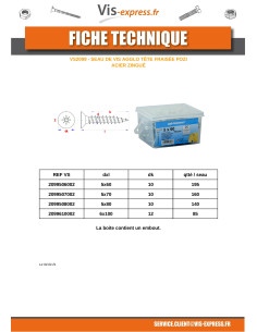 Seau de 160 Vis bois agglo 5X70 Tête fraisée Pozi N°2... 2
