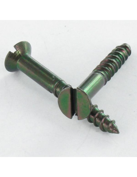 1 x Vis bois Tête fraisée Fendue 3X16 Acier zingué noir microvis