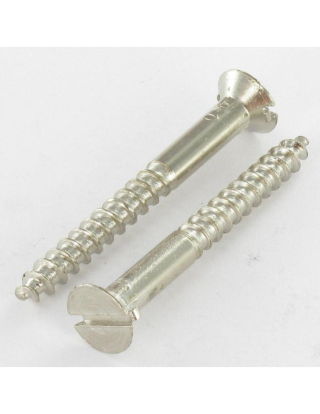 1 x Vis bois Tête fraisée Fendue 5X45 Acier chrome