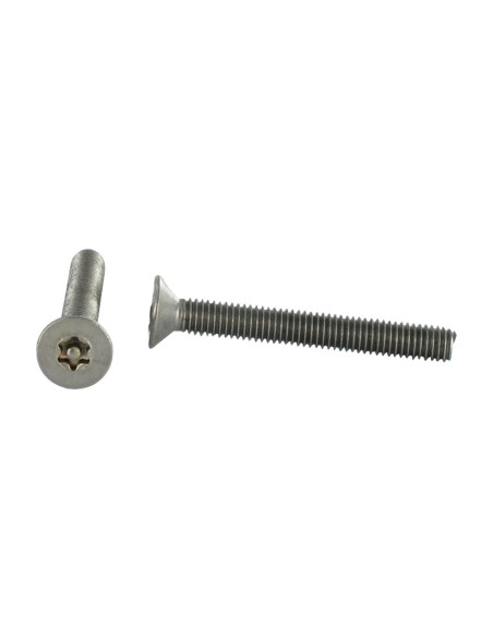 1 x Vis métaux Inox A2 Inviolable Tête fraisée TORX T25 avec téton M5X25