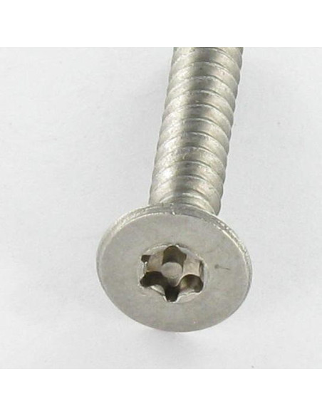 1 x Vis tôle Inviolable Inox A2 Tête fraisée TORX T25 avec téton 4.8X19
