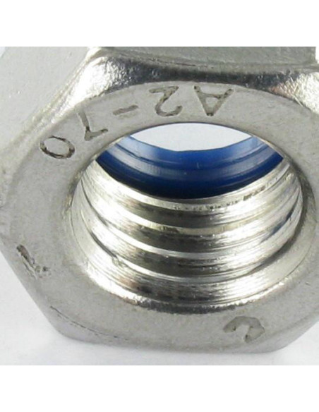 1 x Ecrou frein Inox A2 M6 Wax lubrifié