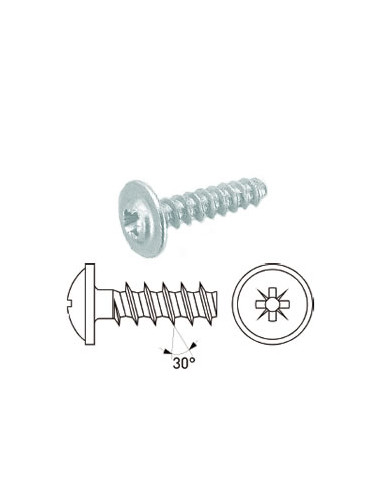 1 x Vis pvc Inox A2 Poelier Phillips 4X8 Sans...