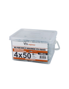 Seau de 385 Vis bois agglo 4X50 Tête fraisée Pozi N°2...