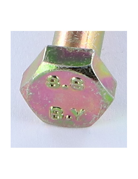 1 x Corps de boulon filetage partiel Tête hexagonale TH M8X45 Classe 8.8 Bichromaté