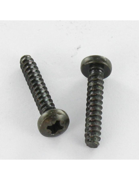 1 x Vis tôle tête cylindrique bombée large Pozi 2.9X8 Acier zingué noir Sans pointe