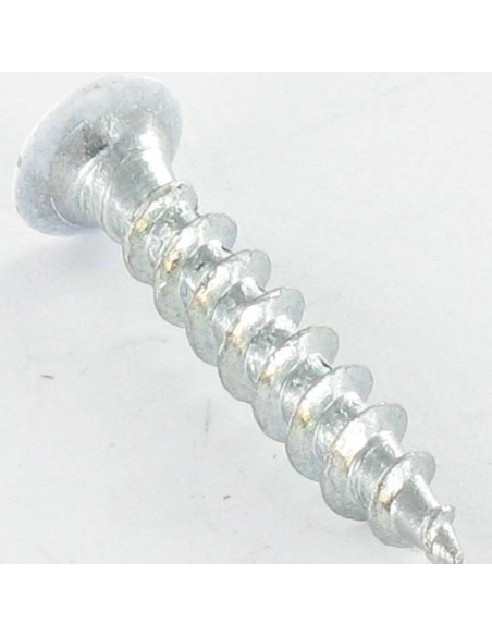 1 x Vis pvc Tête fraisée Phillips 4.2X25 Acier zingué Laqué blanc RAL9010 blanc pur