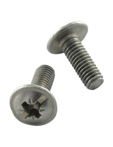 1 x Vis métaux Poelier POZI et fendu 6X16 Inox