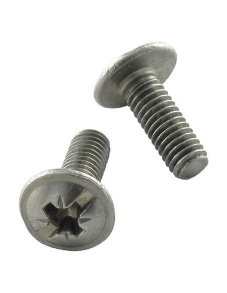 1 x Vis métaux Poelier POZI et fendu 6X16 Inox