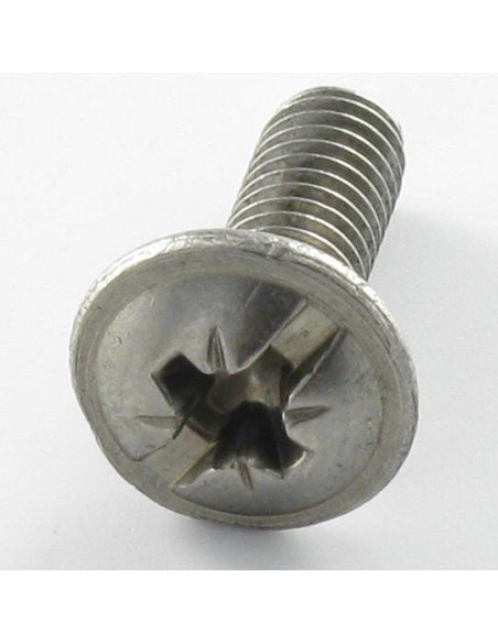 1 x Vis métaux Poelier POZI et fendu 6X16 Inox