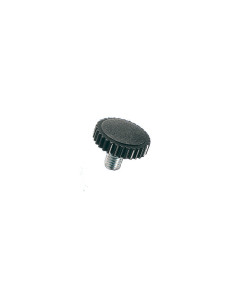 Vis métaux Tête Moletée nylon noir Tige Acier zingué M4X20