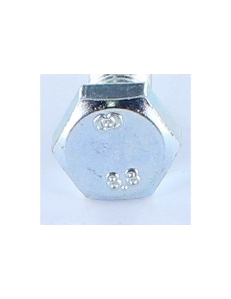 1 x Vis métaux Tête hexagonale TH M10X20 Filetage total Classe 8.8 Pas fin Pas de 125 Acier zingué