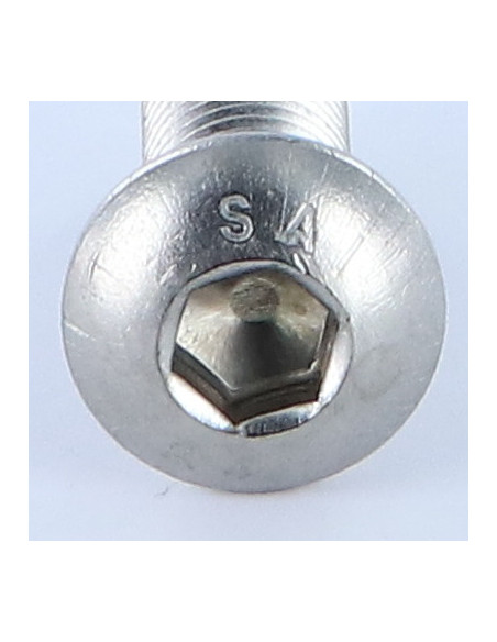 1 x Vis métaux BHC (Tête Bombée Hexagonal creux) M12X30 Filetage total Clé de 8 HC8 Inox A4