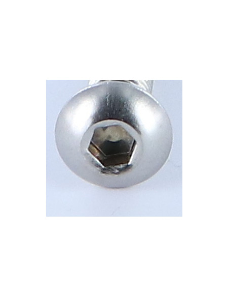 1 x Vis métaux BHC (Tête Bombée Hexagonal creux) M8X30 Filetage total Clé de 5 HC5 Inox A4