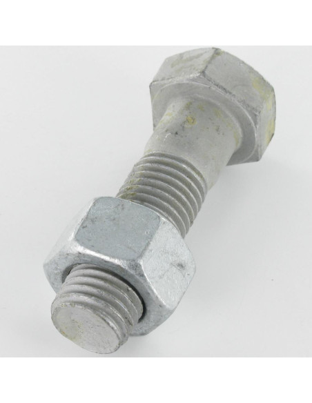 25 x Boulon (vendu avec Ecrou) Tête hexagonale TH M20X70 Classe 6.8 SB Forte tenue à la corrosion Acier galvanisé à