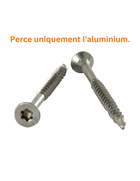 1 x VBA Vis bois agglo Vis autoperceuse Tête fraisée Cranté 4X45 TORX T20 Inox A2