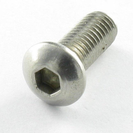 1 x Vis métaux BHC (Tête Bombée Hexagonal creux) M3X20 Filetage total Classe 10.9 Clé de 2 HC2 Acier zingué microvis