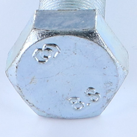 1 x Vis métaux Tête hexagonale TH M16X60 Filetage total Classe 8.8 Pas fin Pas de 150 Acier zingué