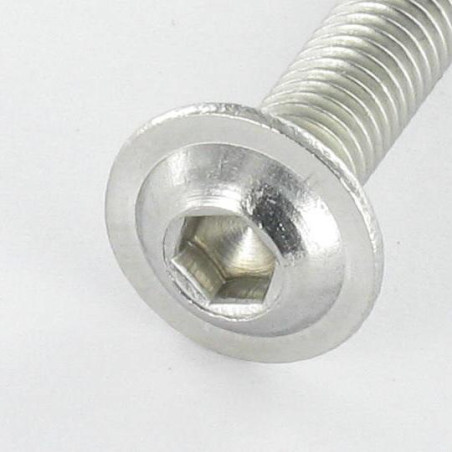 1 x Vis métaux BHC (Tête Bombée Hexagonal creux) Embase collerette M6X20 Clé de 4 HC4 Inox A2 Noir