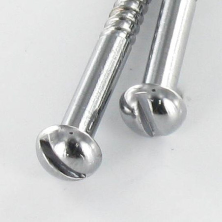 1 x Vis bois Laiton chrome Tête ronde TR Fendue 3.5X25