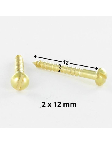 1 x Vis bois Laiton Tête ronde TR Fendue 2X12...