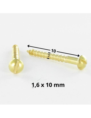 1 x Vis bois Laiton Tête ronde TR Fendue 1.6X10...