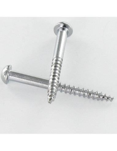 1 x Vis bois Laiton chrome Tête ronde TR Fendue...