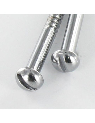 1 x Vis bois Laiton chrome Tête ronde TR Fendue...
