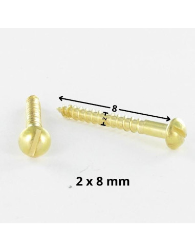 1 x Vis bois Laiton Tête ronde TR Fendue 2X8...
