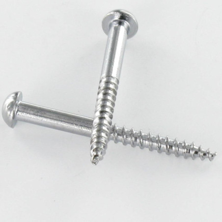 1 x Vis bois Laiton chrome Tête ronde TR Fendue 4X50