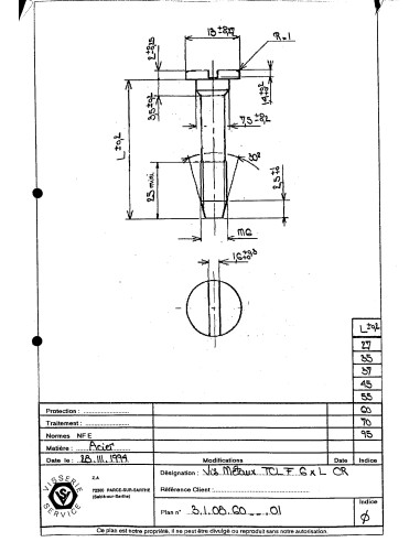 1 x Vis métaux Tête cylindrique large TCL...