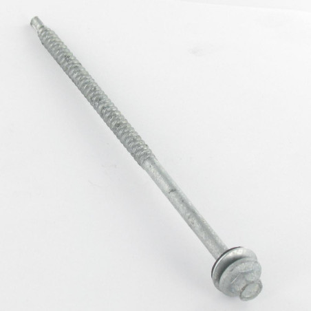 1 x Vis autoperceuse Tête hexagonale TH 6.5X125 Rondelle Forte tenue à la corrosion Acier galvanisé à chaud