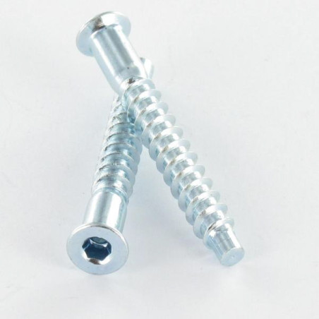 1 x Vis d'assemblage confirmat Tête fraisée Hexagonal creux 7X50 Filet tôle SS Cranté Acier zingué