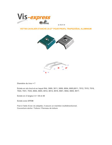 1 x Cavalier Etanche EPDM 30X25 Aluminium...