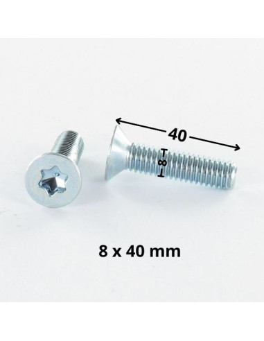 1 x Vis métaux Tête fraisée TORX T40 M8X40...