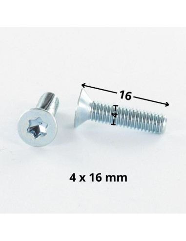 1 x Vis métaux Tête fraisée TORX T20 M4X16...