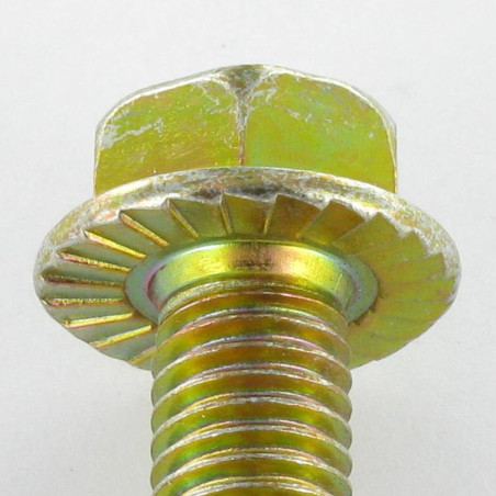 1 x Vis métaux Tête hexagonale TH M5X16 Embase collerette crantée Classe 8.8 Bichromaté