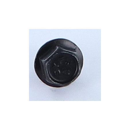 1 x Vis métaux Tête hexagonale TH M8X16 Embase collerette crantée Classe 8.8 Acier zingué noir