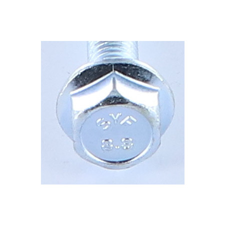 1 x Vis métaux Tête hexagonale TH M8X80 Embase collerette crantée Classe 8.8 Acier zingué