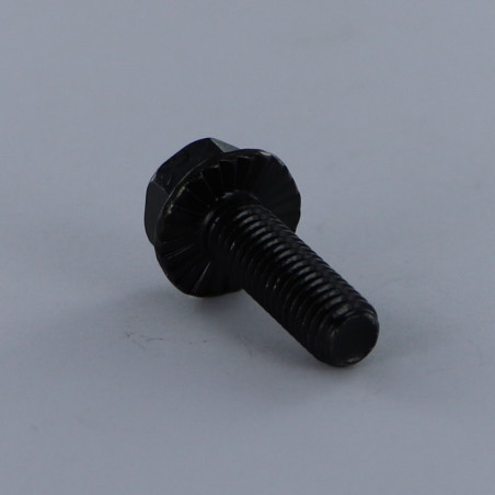 1 x Vis métaux Tête hexagonale TH M8X20 Embase collerette crantée Classe 8.8 Acier zingué noir