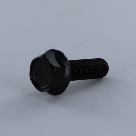 1 x Vis métaux Tête hexagonale TH M6X25 Embase collerette crantée Classe 8.8 Acier zingué noir